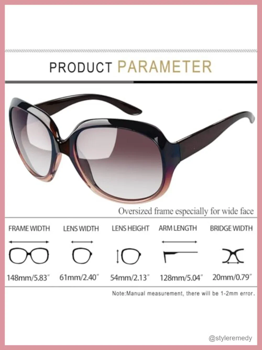 Oversized Polarized Sunglasses UV Protection Butterfly Design Driving Sun